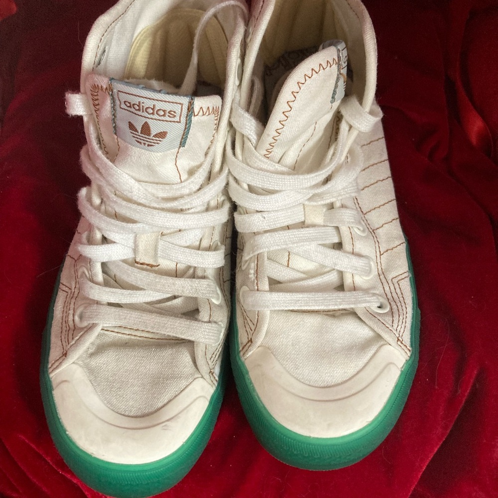 Adidas White and Green Sneakers avocado limited edition shoes - Picture 3 of 5